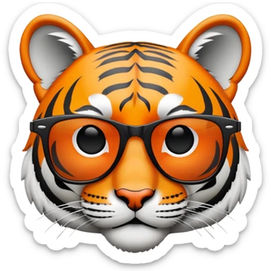 tiger head with wayfarer sunglasses black lens sticker