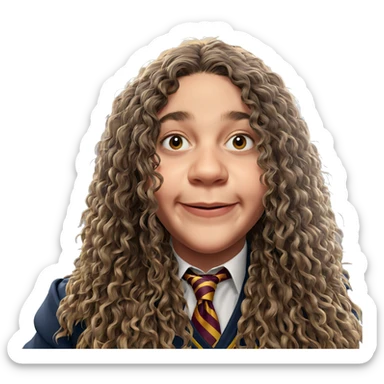 smiling boy in hogwarts uniform sticker