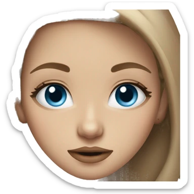 light brown hair blue eye long lashes big lip girl sticker