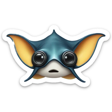Manta ray with gaming headset sticker