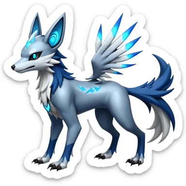 Futuristic Mightyena-Silvally-Fakémon-hybrid-creature (full body)  sticker