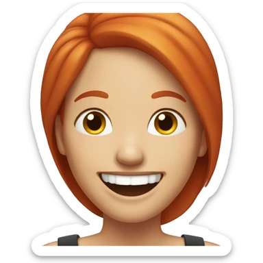 red head woman laughing sticker