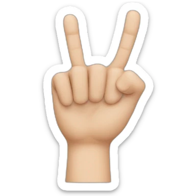 Reversed hand with index and middle finger extended down sticker