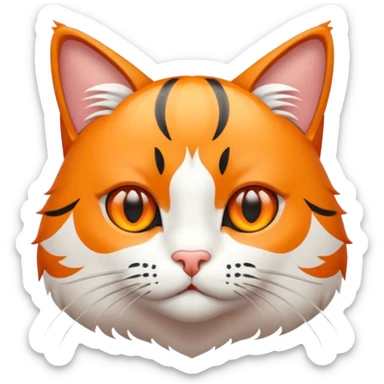 eine getigerte flauschige katze  sticker