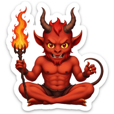 devil sit down in the infernum sticker