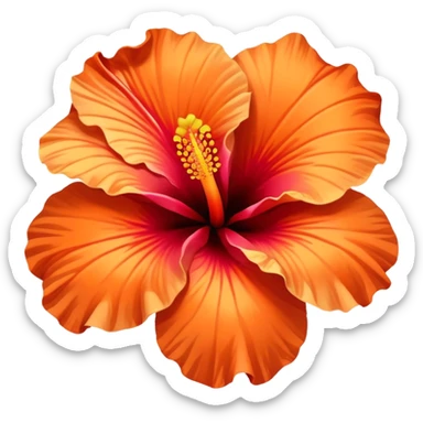 orange hibiscus  sticker
