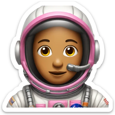Astronaut in pink space suit sticker