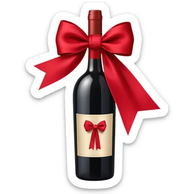 ribbon decoration on a wine bottle sticker