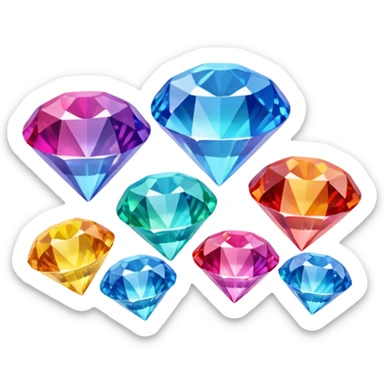 rainbow coloured diamond emoji ( all seperate coloured diamonds) sticker