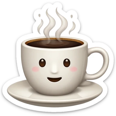 Cup of coffee white sticker