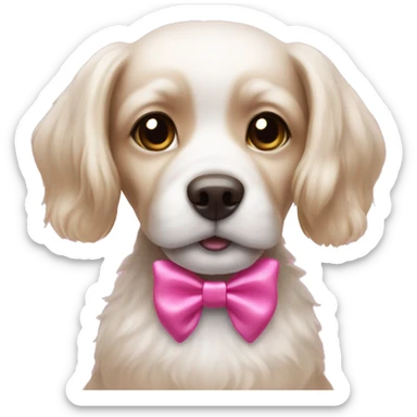 little dog with a big obnoxious pink bow sticker