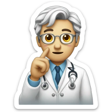 the doctor presses his finger to his lips sticker