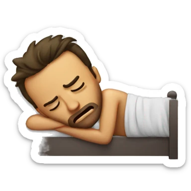 Hungover man in bed sticker