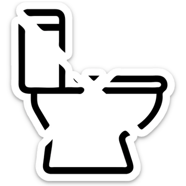 toilet with a bold red X over it, clear and simple, icon style sticker