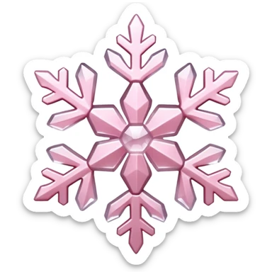 pale pink snow flake 3d bold ice translucent texture sticker