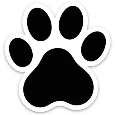 Black outline dog paw print sticker