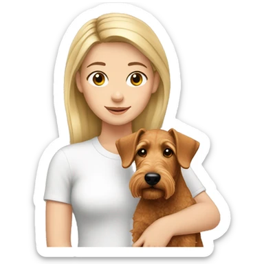 White girl with welsh terrier sticker