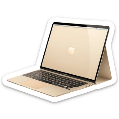 
light beige open macbook sideways sticker