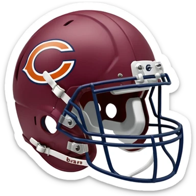 The Washington commanders football helmet and the Chicago Bears football helmet facing each other sticker