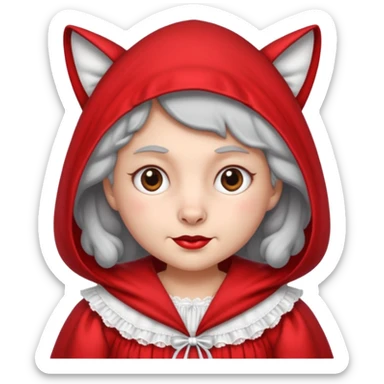 The Big Bad Wolf put on Little Red Riding Hood's grandmother's clothes. sticker