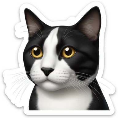 Tuxedo cat with black face  sticker