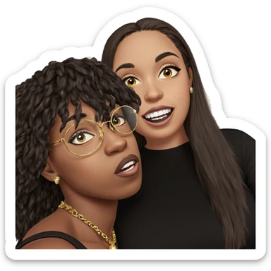 girl and boy with jewelry sticker