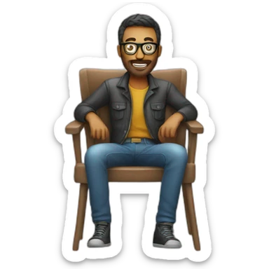 photographer on a chair sticker