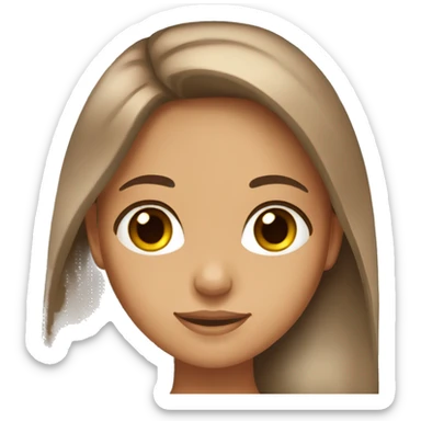 tanned skin girl with brown eyes and long brown hair sticker