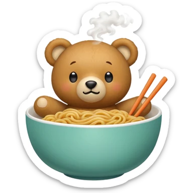 Make noodle in teddy bowl sticker