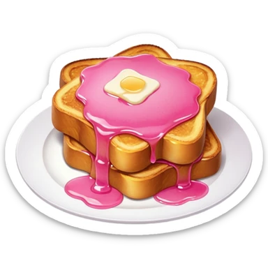 pink french toast with maple syrup sticker