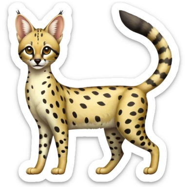 Serval-Genet-Civet-hybrid, full body sticker