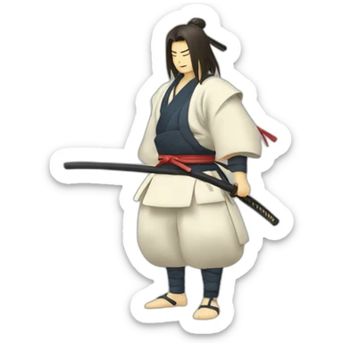 Samurai in seiza posture sticker