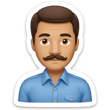 Retro 70s man face sticker