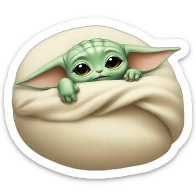 baby yoda sleeping sweetly sticker