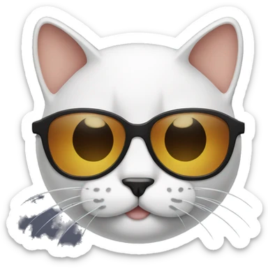 Cat with sunglasses sticker