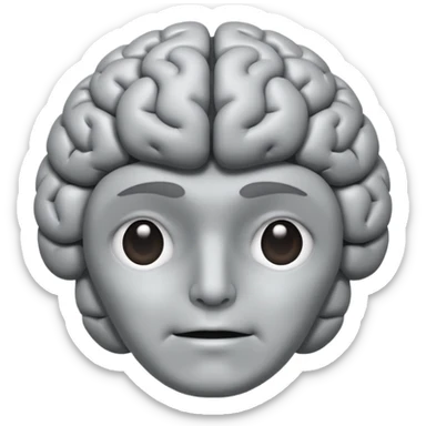 A brain with a relaxed face  sticker