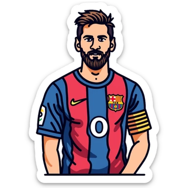 Lionel Messi soccer player with number 10 jersey sticker