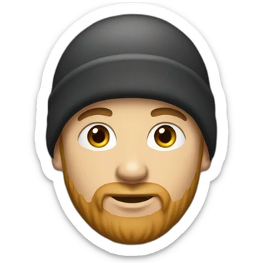 white-young-man-with-no-hair-and-long-brown-thick-beard-with-a-black-beanie-hat sticker