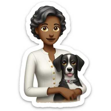 lady with a dog sticker