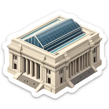 the met museum new york city, isometric exterior view sticker