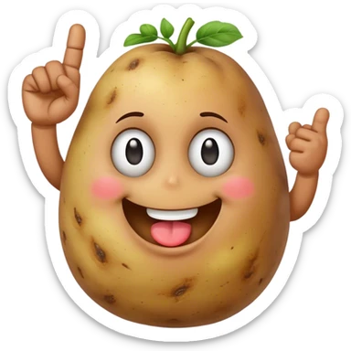Une patate avec un sourire et un fuck sticker