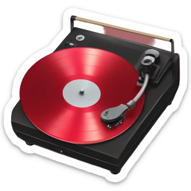 cherry red record player sticker