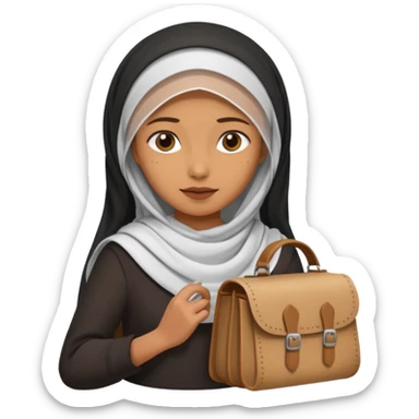 Woman + veil + satchel,Desert Nomads. sticker