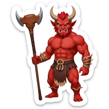 Oni – Horned demon with club. sticker