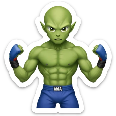 alien MMA fighter sticker