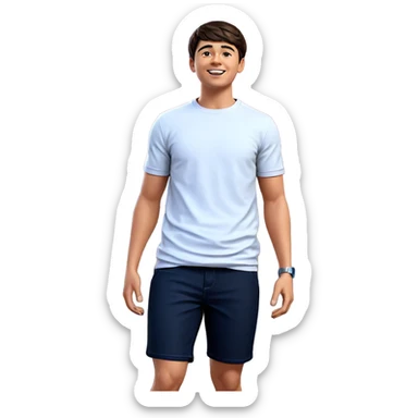 happy boy in casual wear sticker