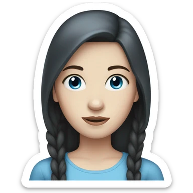 Dark haired blue eyed pale white women sticker