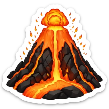 volcano big lava eruption  sticker