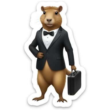 capybara secret agent james bond sticker