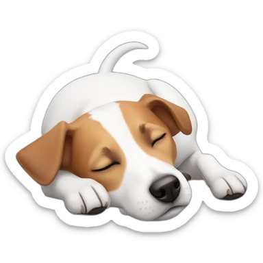sleeping jack russell sticker